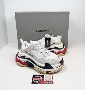 Size 34EU/4W - Balenciaga Triple S Distressed White NEW